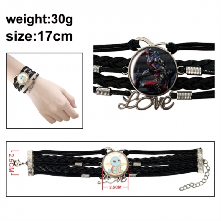 Transformers Anime bracelet multi-layer leather gemstone bracelet price for 5 pcs