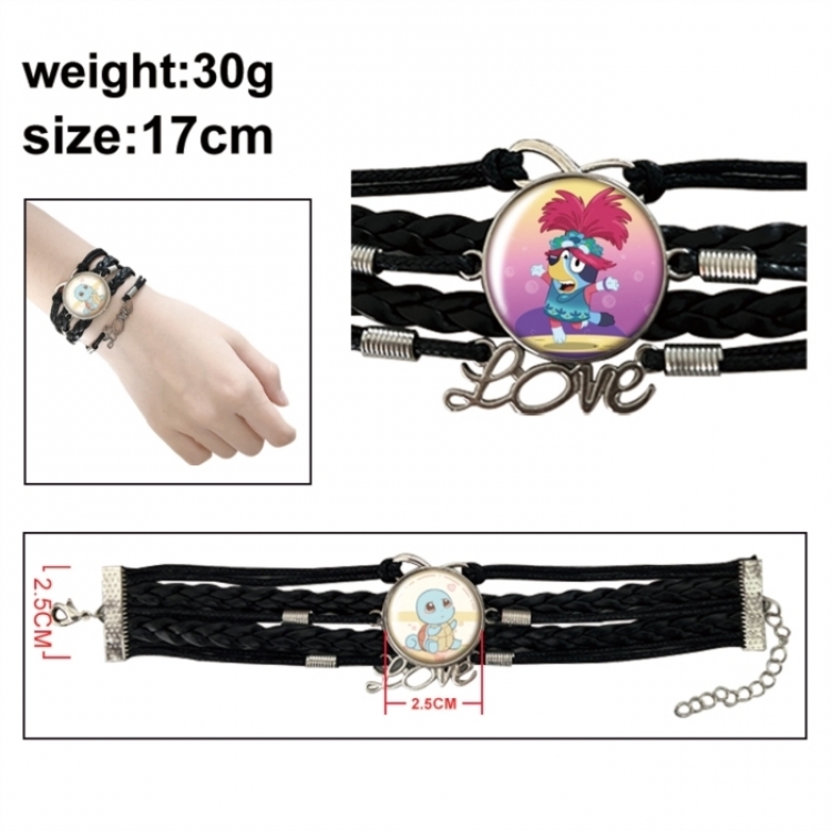 Bluey Anime bracelet multi-layer leather gemstone bracelet price for 5 pcs