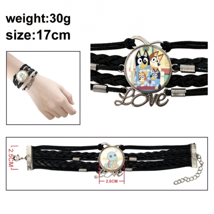 Bluey Anime bracelet multi-layer leather gemstone bracelet price for 5 pcs