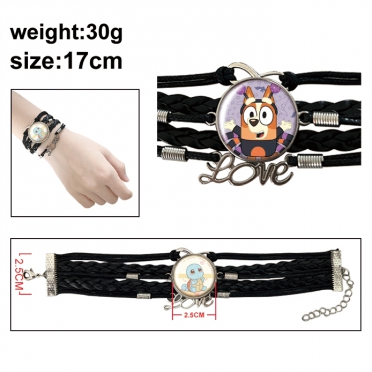 Bluey Anime bracelet multi-layer leather gemstone bracelet price for 5 pcs