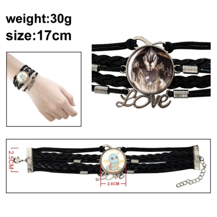 Ultraman Anime bracelet multi-layer leather gemstone bracelet price for 5 pcs