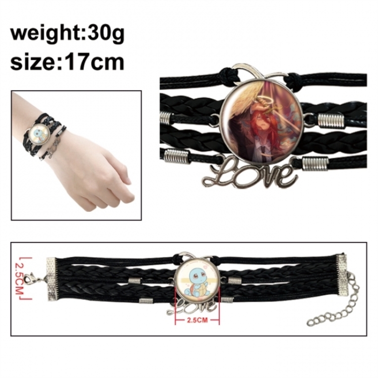 Chainsaw  Anime bracelet multi-layer leather gemstone bracelet price for 5 pcs