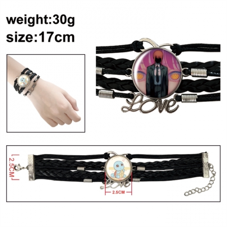 Chainsaw  Anime bracelet multi-layer leather gemstone bracelet price for 5 pcs