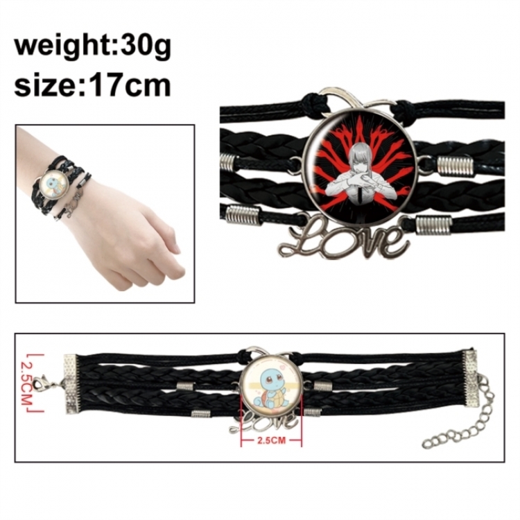 Chainsaw  Anime bracelet multi-layer leather gemstone bracelet price for 5 pcs