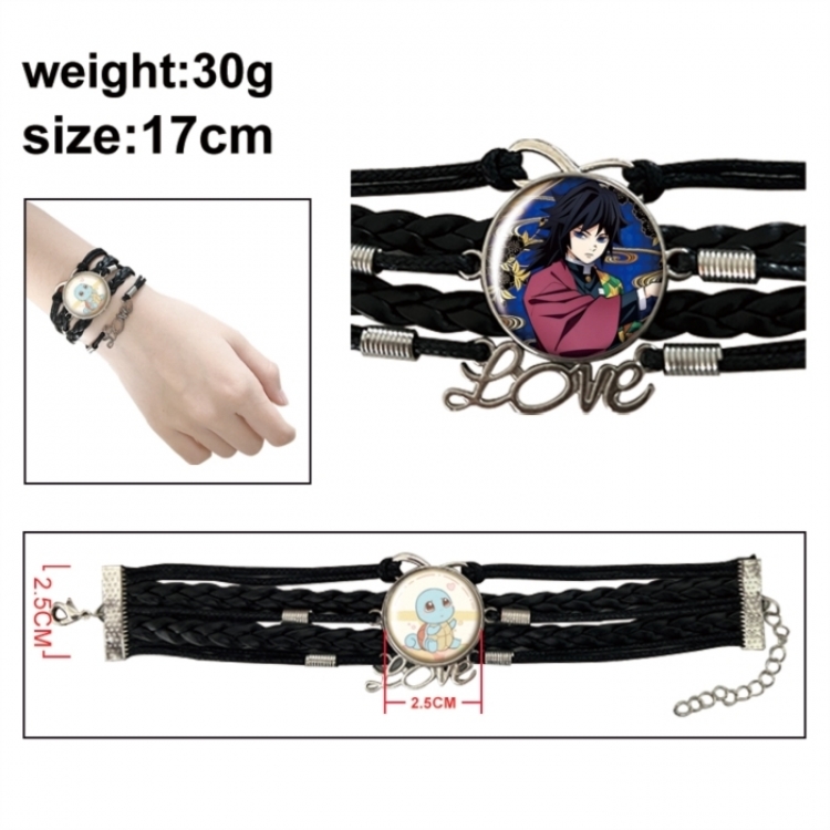 Demon Slayer Kimets Anime bracelet multi-layer leather gemstone bracelet price for 5 pcs