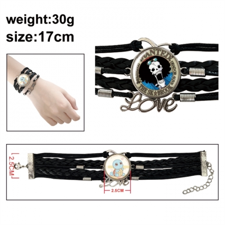 One Piece Anime bracelet multi-layer leather gemstone bracelet price for 5 pcs