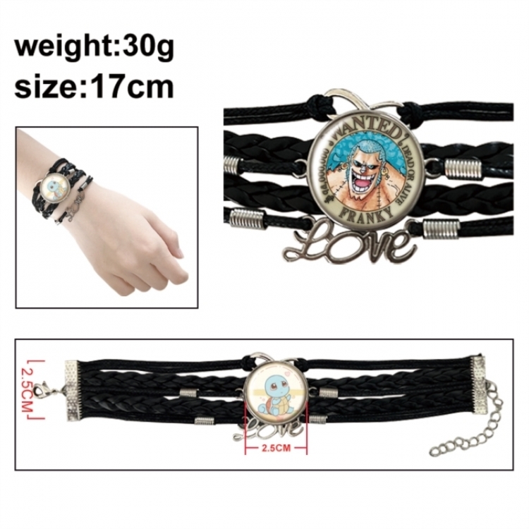 One Piece Anime bracelet multi-layer leather gemstone bracelet price for 5 pcs