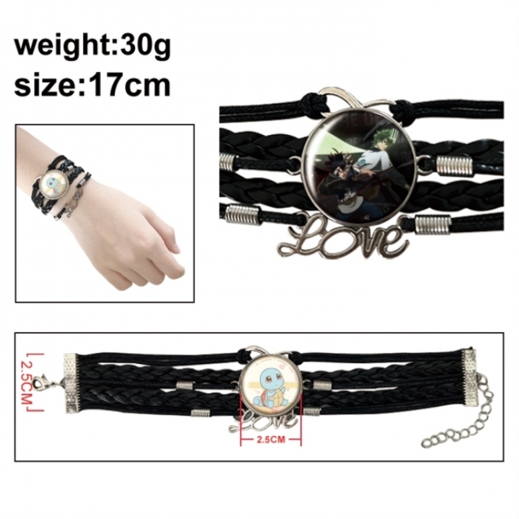 Black Clover Anime bracelet multi-layer leather gemstone bracelet price for 5 pcs