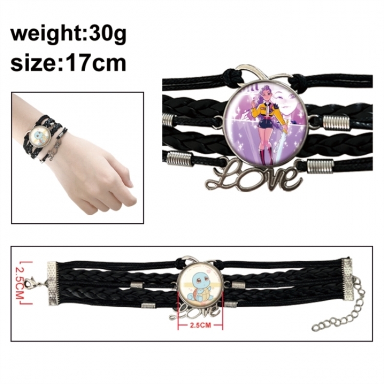 K-Pop Demon Hunters Anime bracelet multi-layer leather gemstone bracelet price for 5 pcs