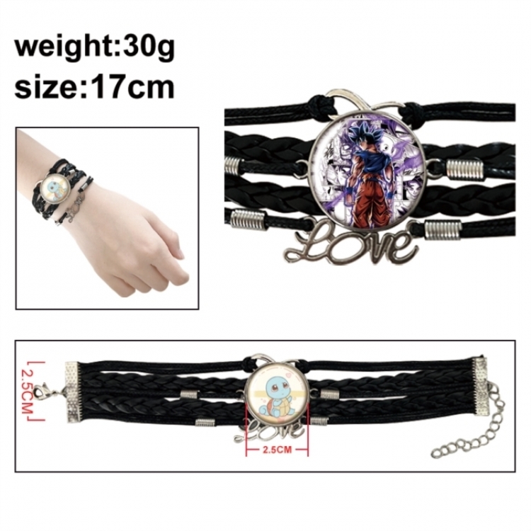 DRAGON BALL Anime bracelet multi-layer leather gemstone bracelet price for 5 pcs