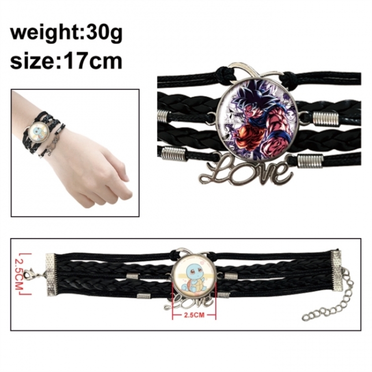 DRAGON BALL Anime bracelet multi-layer leather gemstone bracelet price for 5 pcs