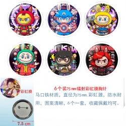 Labubu Anime Rainbow Mask Badg...