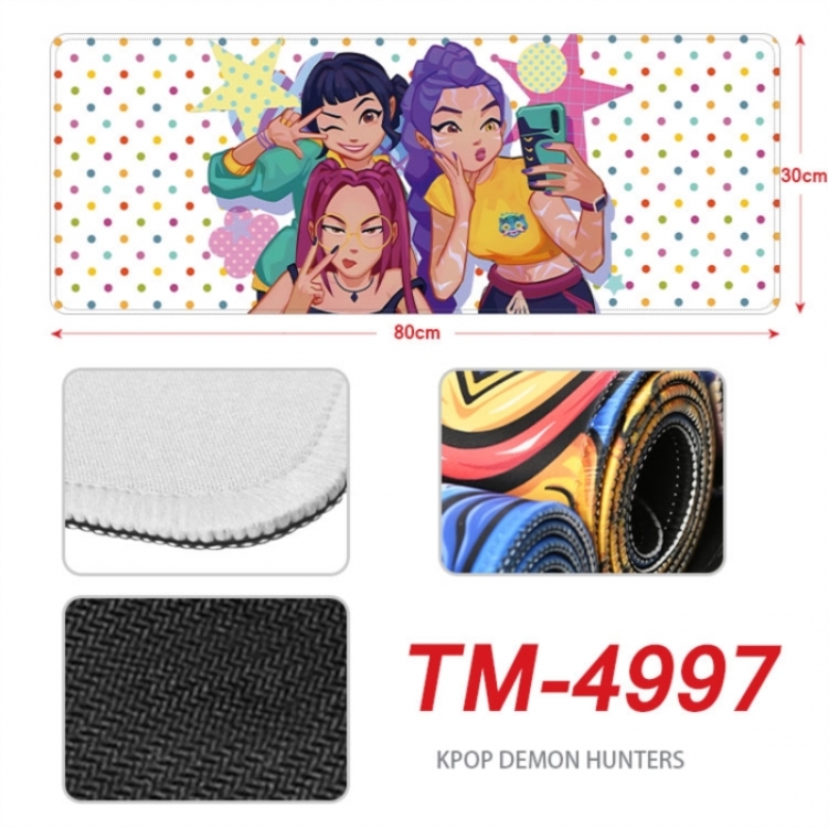 K-Pop Demon Hunters Anime peripheral lock edge mouse pad 90X40cm