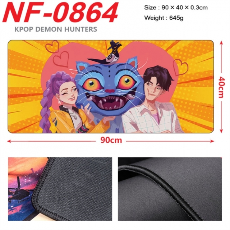 K-Pop Demon Hunters Anime peripheral lock edge mouse pad 90X40cm