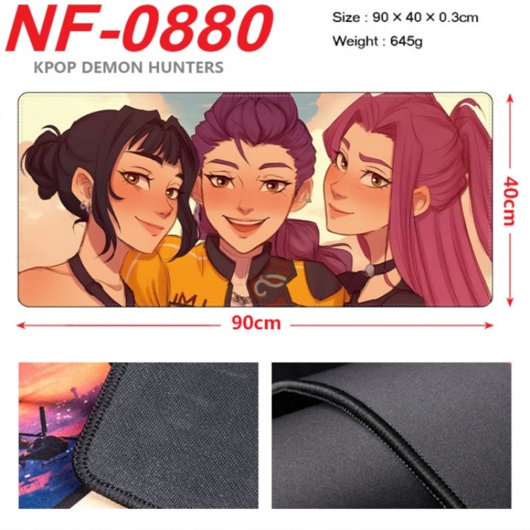 K-Pop Demon Hunters Anime peripheral lock edge mouse pad 90X40cm
