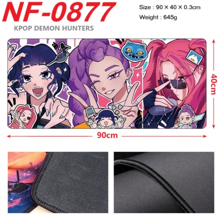 K-Pop Demon Hunters Anime peripheral lock edge mouse pad 90X40cm