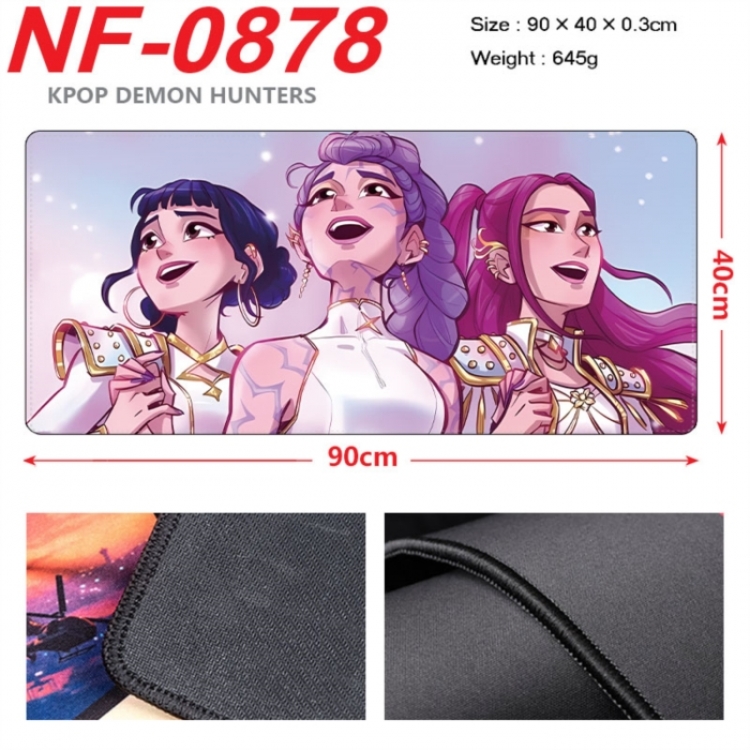 K-Pop Demon Hunters Anime peripheral lock edge mouse pad 90X40cm