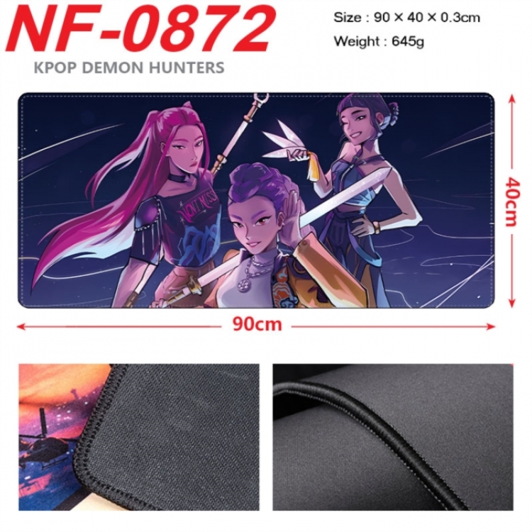 K-Pop Demon Hunters Anime peripheral lock edge mouse pad 90X40cm