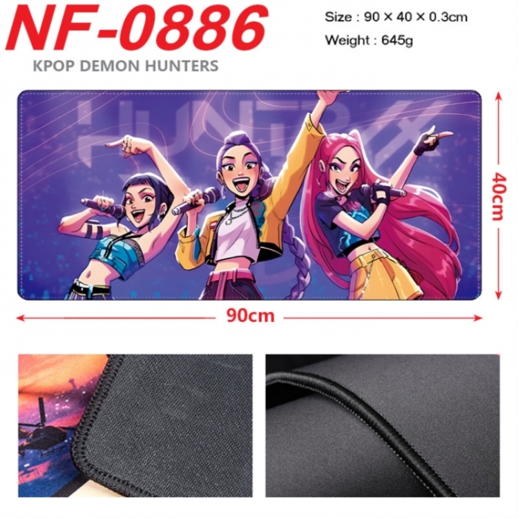 K-Pop Demon Hunters Anime peripheral lock edge mouse pad 90X40cm