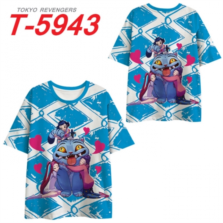 K-Pop Demon Hunters Anime Full Color Milk Silk Short Sleeve T-Shirt from S to 6XL