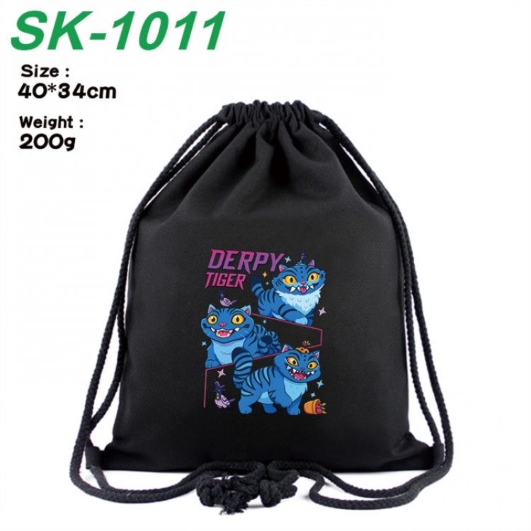 K-Pop Demon Hunters Anime peripheral 16 inch canvas bundle pocket hot stamping design 40x34cm 200g