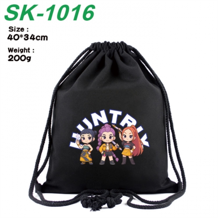 K-Pop Demon Hunters Anime peripheral 16 inch canvas bundle pocket hot stamping design 40x34cm 200g
