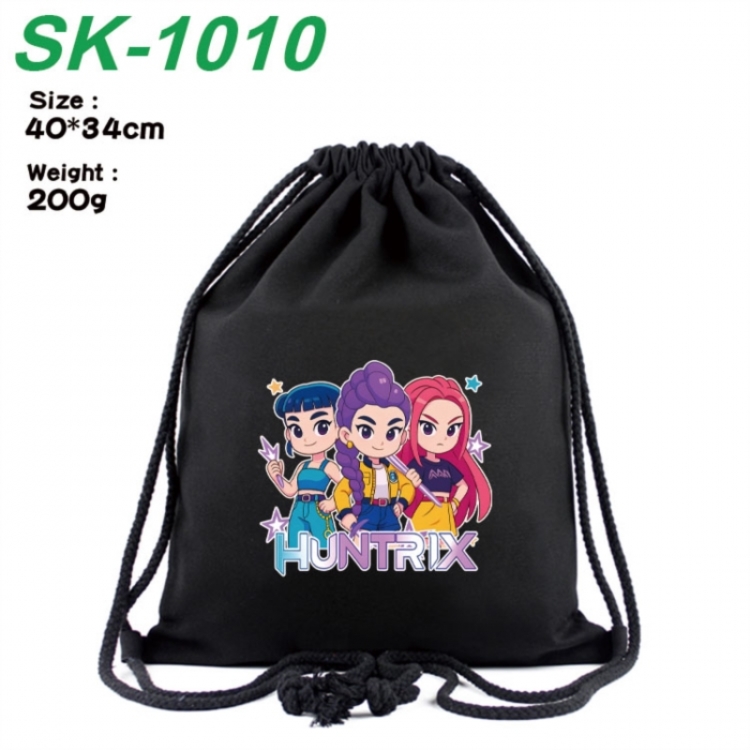 K-Pop Demon Hunters Anime peripheral 16 inch canvas bundle pocket hot stamping design 40x34cm 200g
