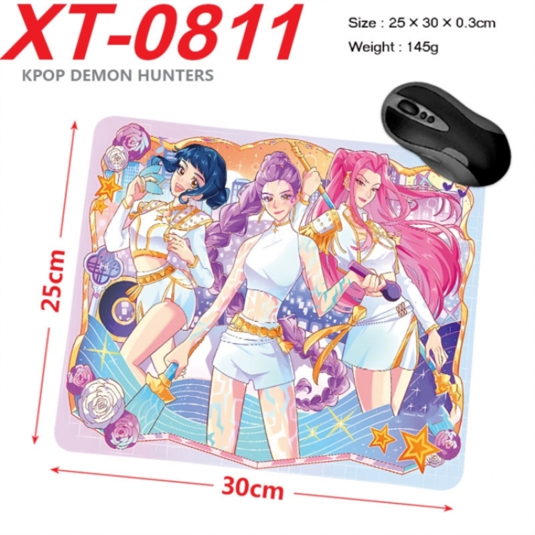 K-Pop Demon Hunters Anime peripheral new lock edge mouse pad 25X30cm