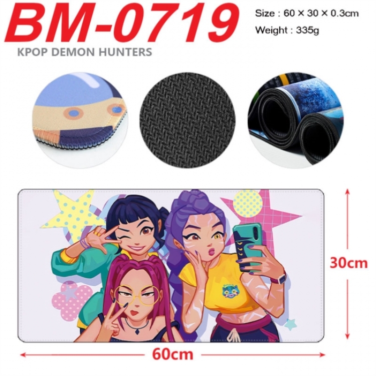K-Pop Demon Hunters Anime peripheral lock edge mouse pad 60X30cm