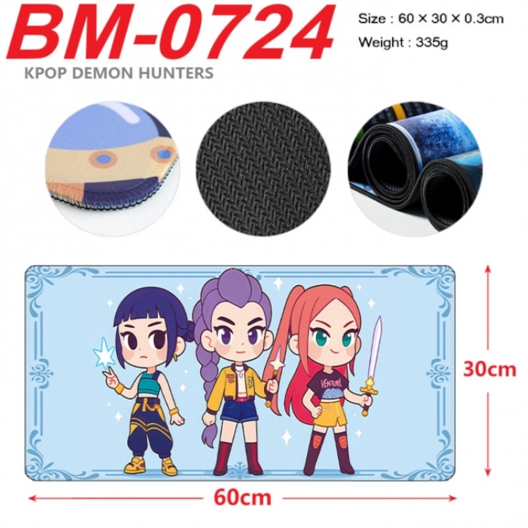 K-Pop Demon Hunters Anime peripheral lock edge mouse pad 60X30cm