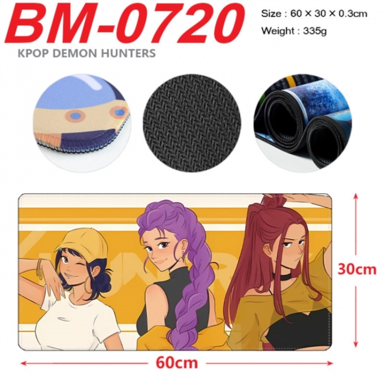 K-Pop Demon Hunters Anime peripheral lock edge mouse pad 60X30cm