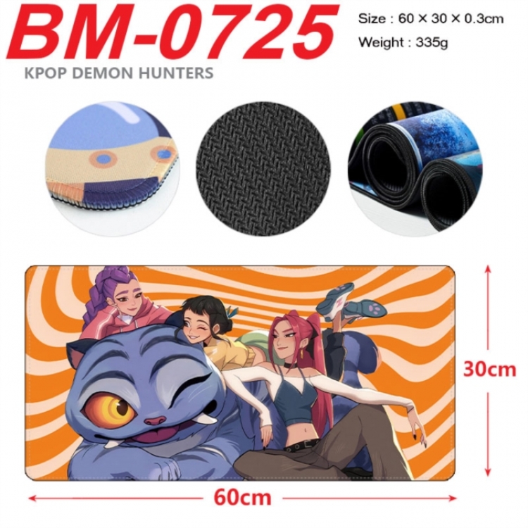 K-Pop Demon Hunters Anime peripheral lock edge mouse pad 60X30cm