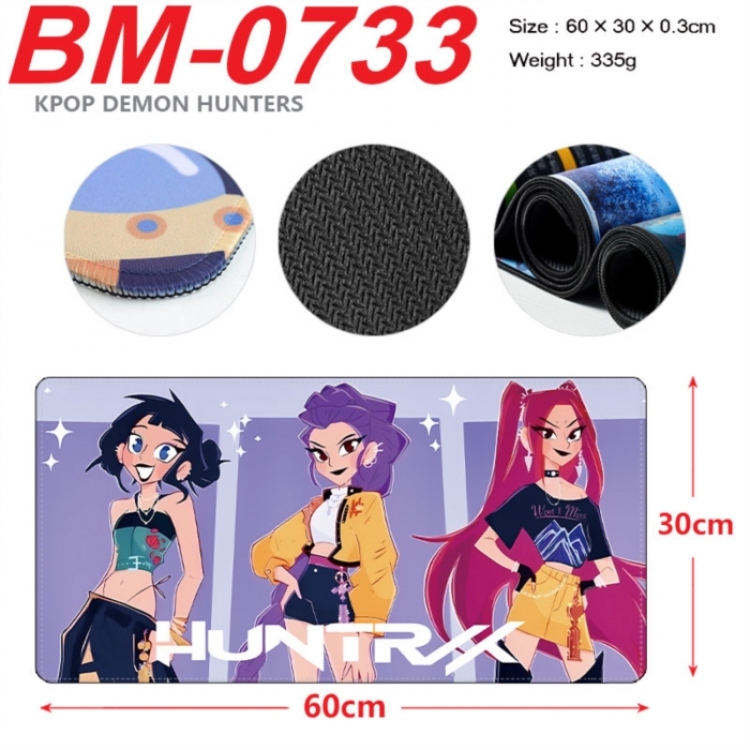 K-Pop Demon Hunters Anime peripheral lock edge mouse pad 60X30cm