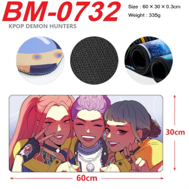 K-Pop Demon Hunters Anime peripheral lock edge mouse pad 60X30cm