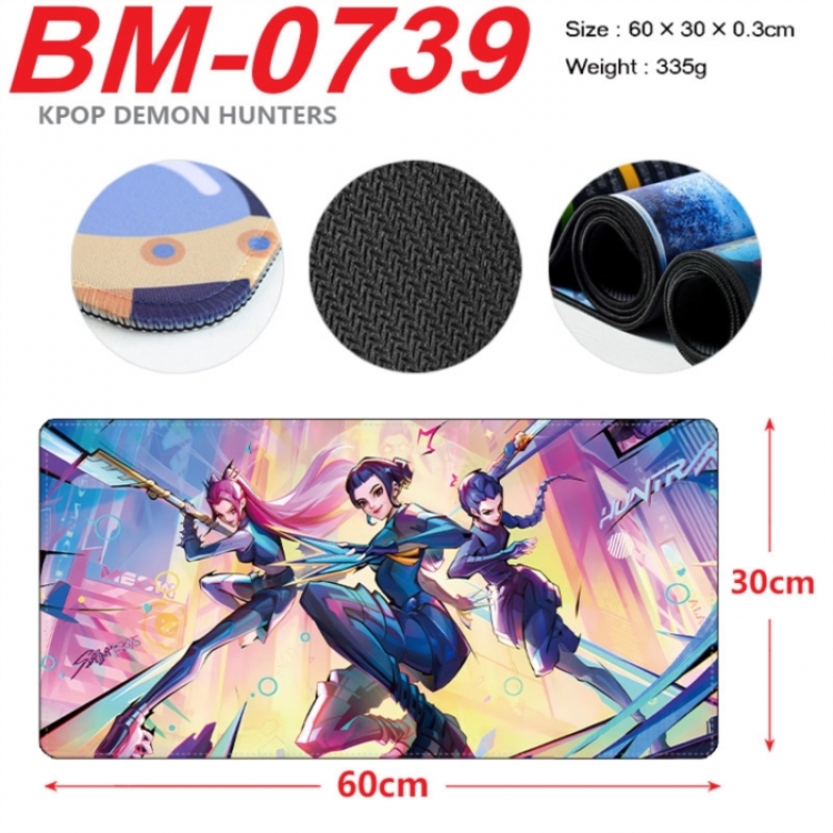 K-Pop Demon Hunters Anime peripheral lock edge mouse pad 60X30cm