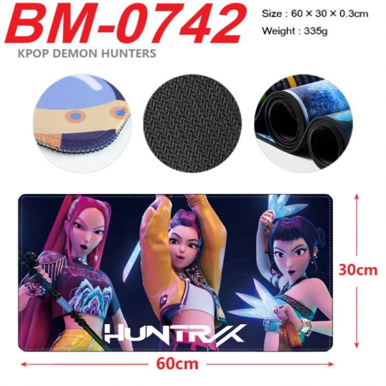 K-Pop Demon Hunters Anime peripheral lock edge mouse pad 60X30cm