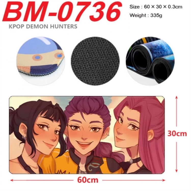 K-Pop Demon Hunters Anime peripheral lock edge mouse pad 60X30cm