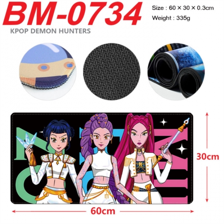 K-Pop Demon Hunters Anime peripheral lock edge mouse pad 60X30cm