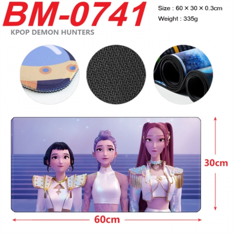 K-Pop Demon Hunters Anime peripheral lock edge mouse pad 60X30cm