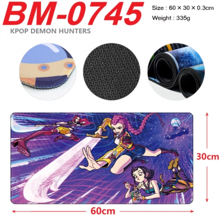 K-Pop Demon Hunters Anime peripheral lock edge mouse pad 60X30cm