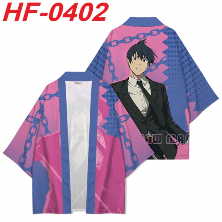 Chainsaw Man Anime digital printed French velvet kimono top from S to 4XL 