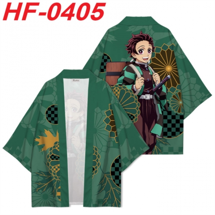 Demon Slayer Kimets Anime digital printed French velvet kimono top from S to 4XL 