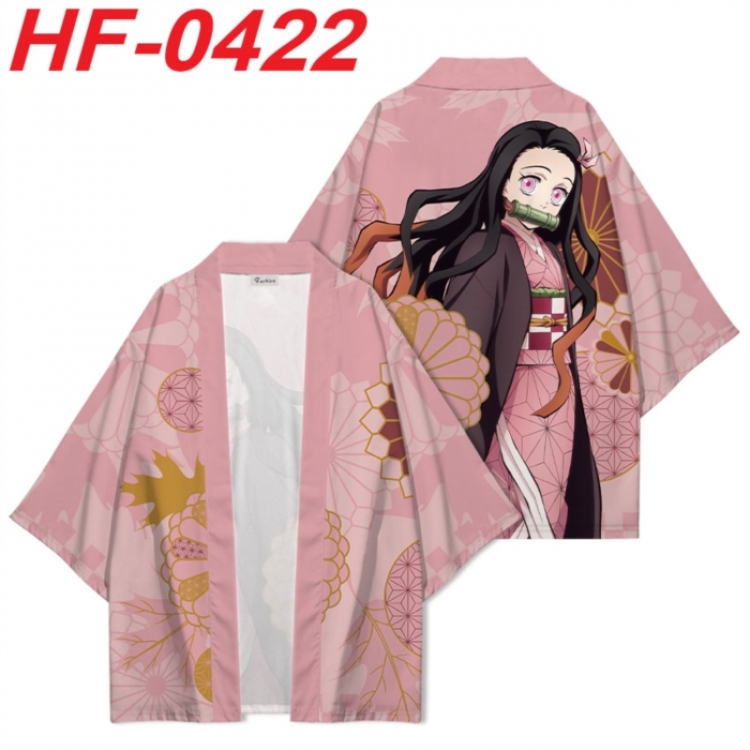 Demon Slayer Kimets Anime digital printed French velvet kimono top from S to 4XL 