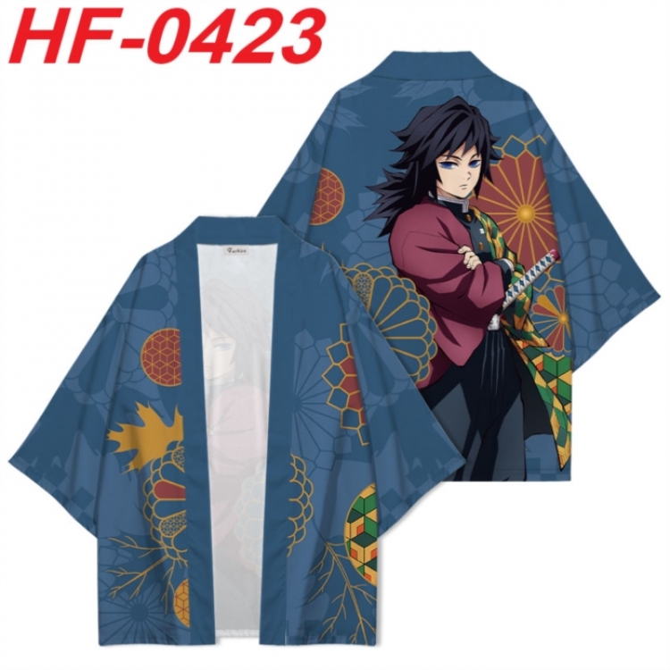 Demon Slayer Kimets Anime digital printed French velvet kimono top from S to 4XL 