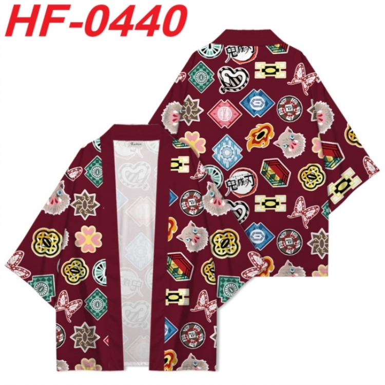 Demon Slayer Kimets Anime digital printed French velvet kimono top from S to 4XL 
