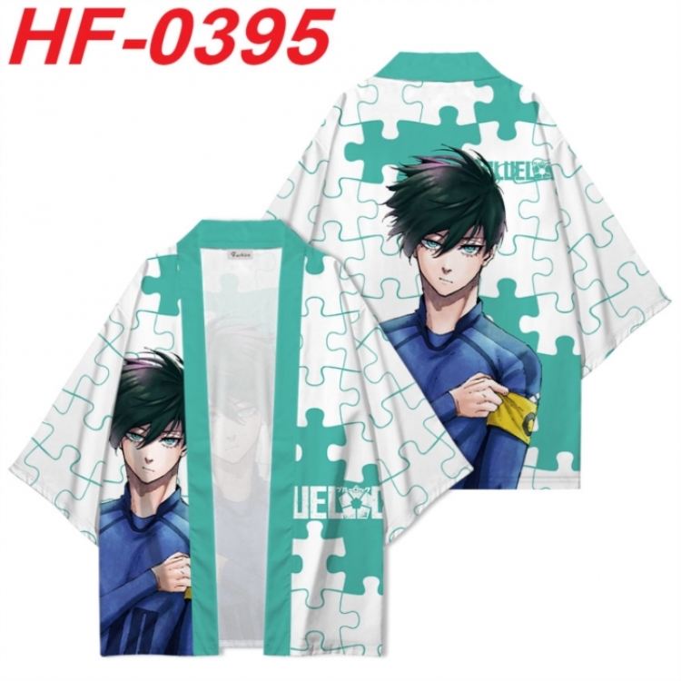 BLUE LOCK Anime digital printed French velvet kimono top from S to 4XL 