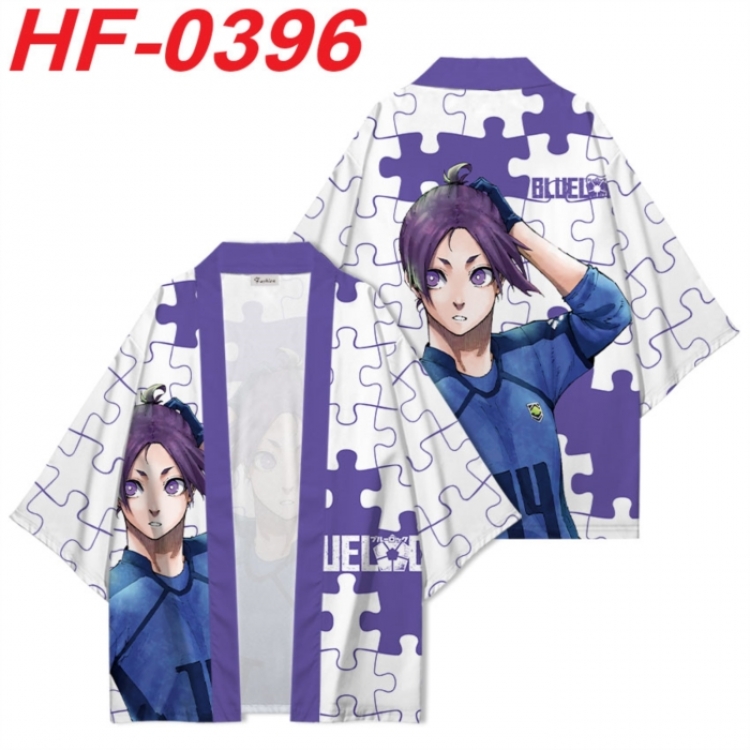 BLUE LOCK Anime digital printed French velvet kimono top from S to 4XL 