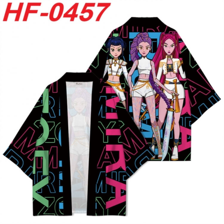 K-Pop:Demon Hunters Anime digital printed French velvet kimono top from S to 4XL 