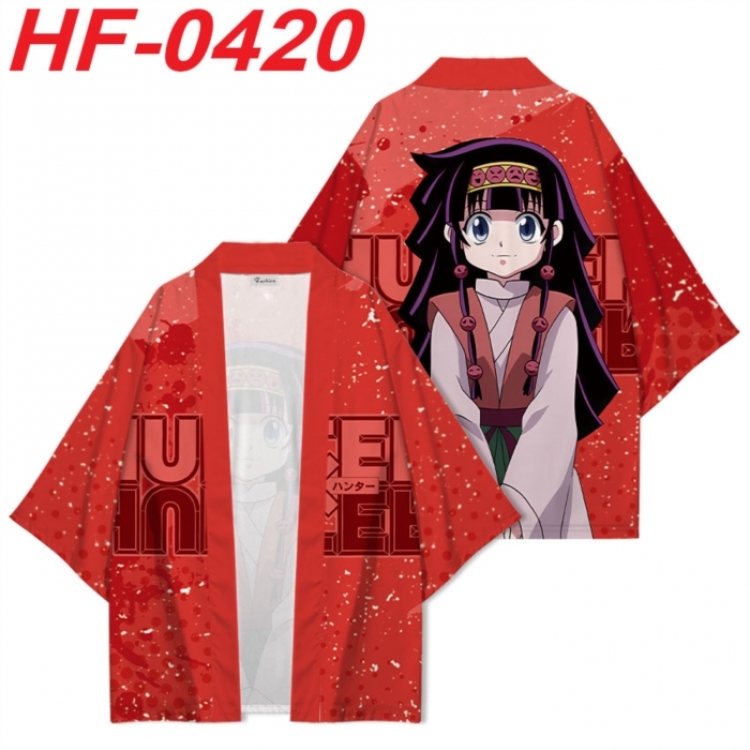 HunterXHunter Anime digital printed French velvet kimono top from S to 4XL 