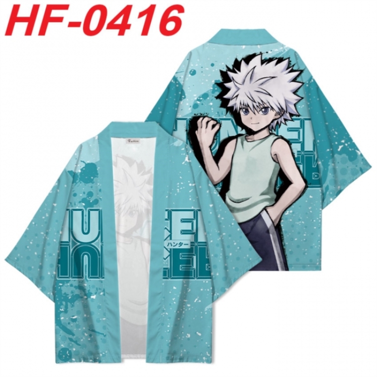 HunterXHunter Anime digital printed French velvet kimono top from S to 4XL 